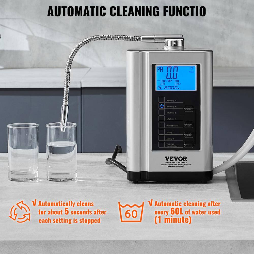 Silver Alkaline Water Ionizer Machine with LCD Display