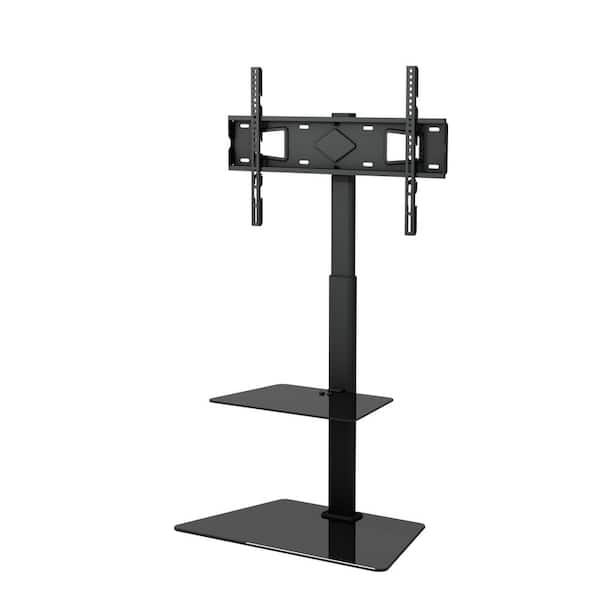 TVON Mobile TV Stand Rolling TV Cart Floor Stand on Lockable Wheels with Tilt Mount and Adjustable Shelf for 32-70 Inch Flat Screen or Curved TVs Monitors Display Trolley Stand 