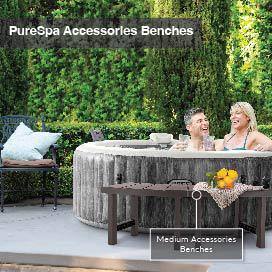 Gray Plastic Medium Spa Accessory Benches Set