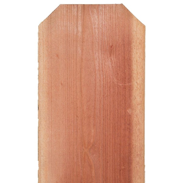 Mendocino Forest Products 3/4 in. x 9-1/2 in. x 5 ft. FSC Construction Common Redwood Dog Ear Fence Picket
