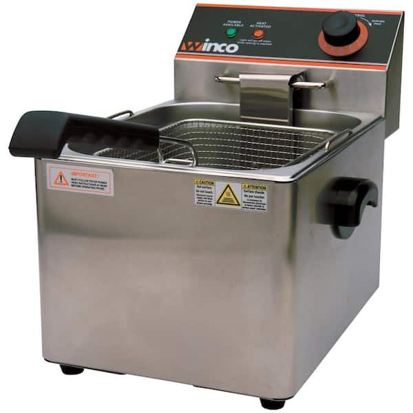 7.67 Qt. Silver Single Well Electric Countertop Deep Fryer