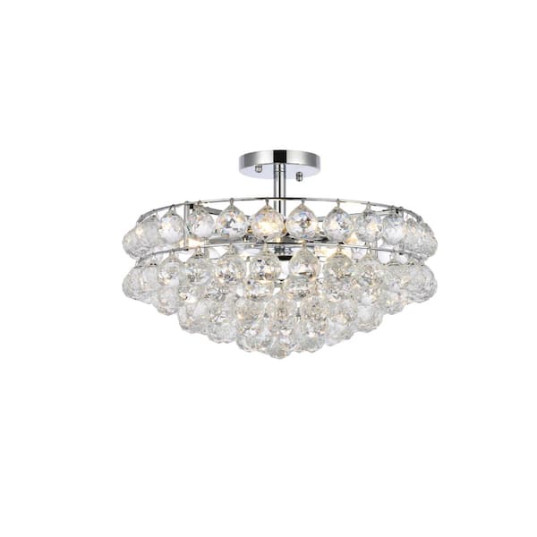 Unbranded Timless Home 18 in. 5-Light Contemporary Chrome Flush Mount with No Bulbs Included