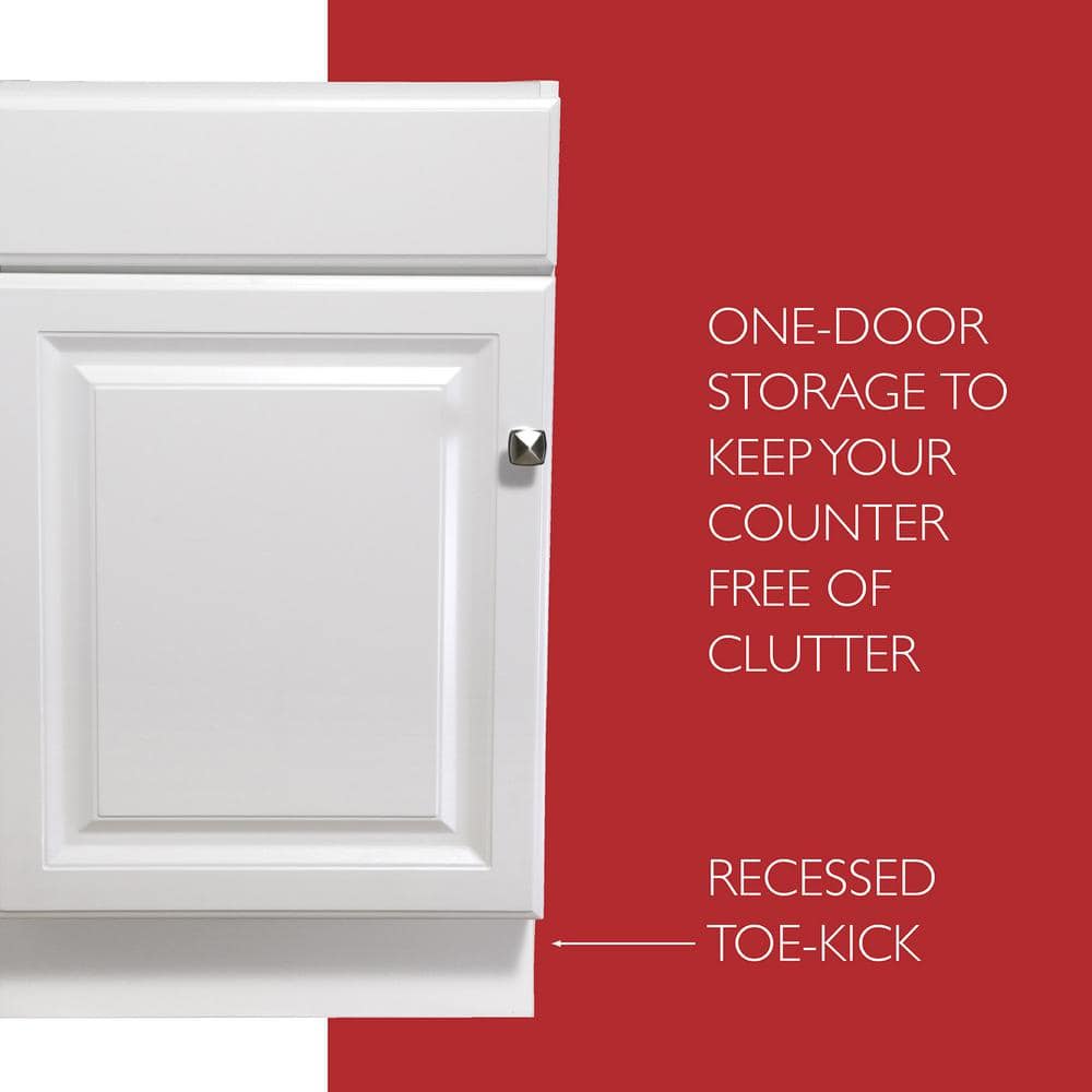 White MDF 18-Inch Single Door Bathroom Vanity