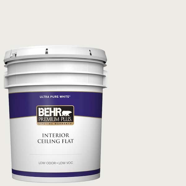 BEHR PREMIUM PLUS 5 gal. BLW14 White Ceiling Flat Interior Paint