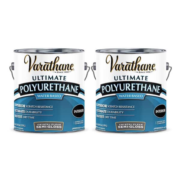 1 Gallon Clear Semi-Gloss Water-Based Interior Shellac, Lacquer & Polyurethane (2-Pack)