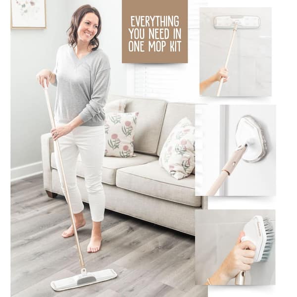 QUICK SHINE All-in-One Multi-Action Microfiber Flat Mop Kit 1276