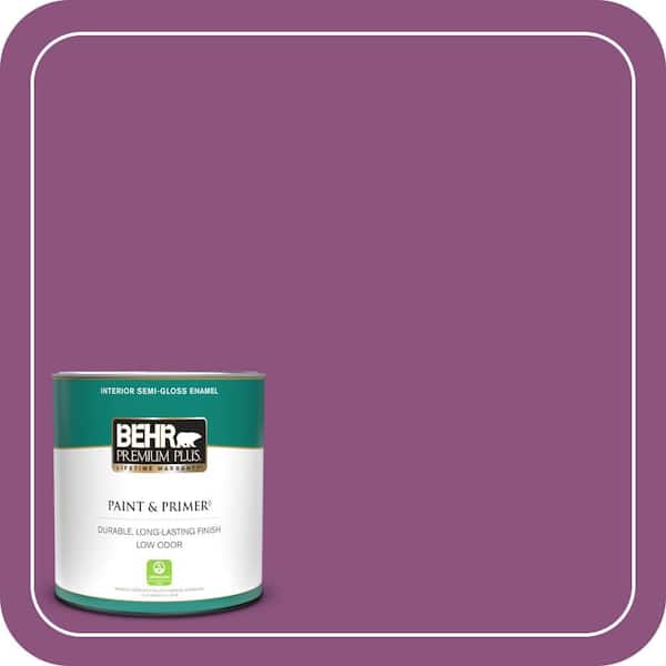 BEHR PREMIUM PLUS 1 qt. Home Decorators Collection #HDC-MD-07 Dynamic Magenta Semi-Gloss Enamel Low Odor Interior Paint & Primer