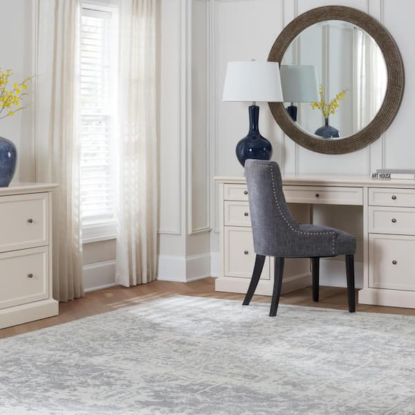 Royce 61 in. Rectangular Polar Off-White Executive Desk - Thumbnail 3