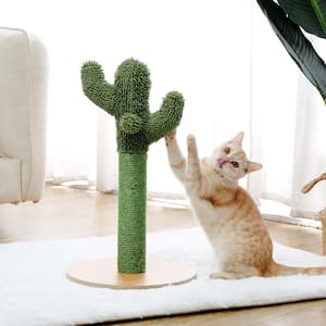 Cute Green Cactus Sisal Cat Scratching Post for Pet Cat