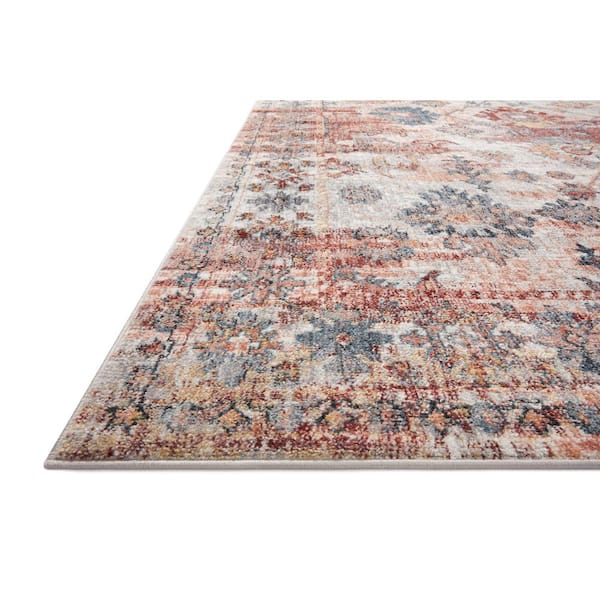 Cassandra Ivory/Rust/Blue 2'-6" x 5'-9" Vintage Bohemian Area Rug