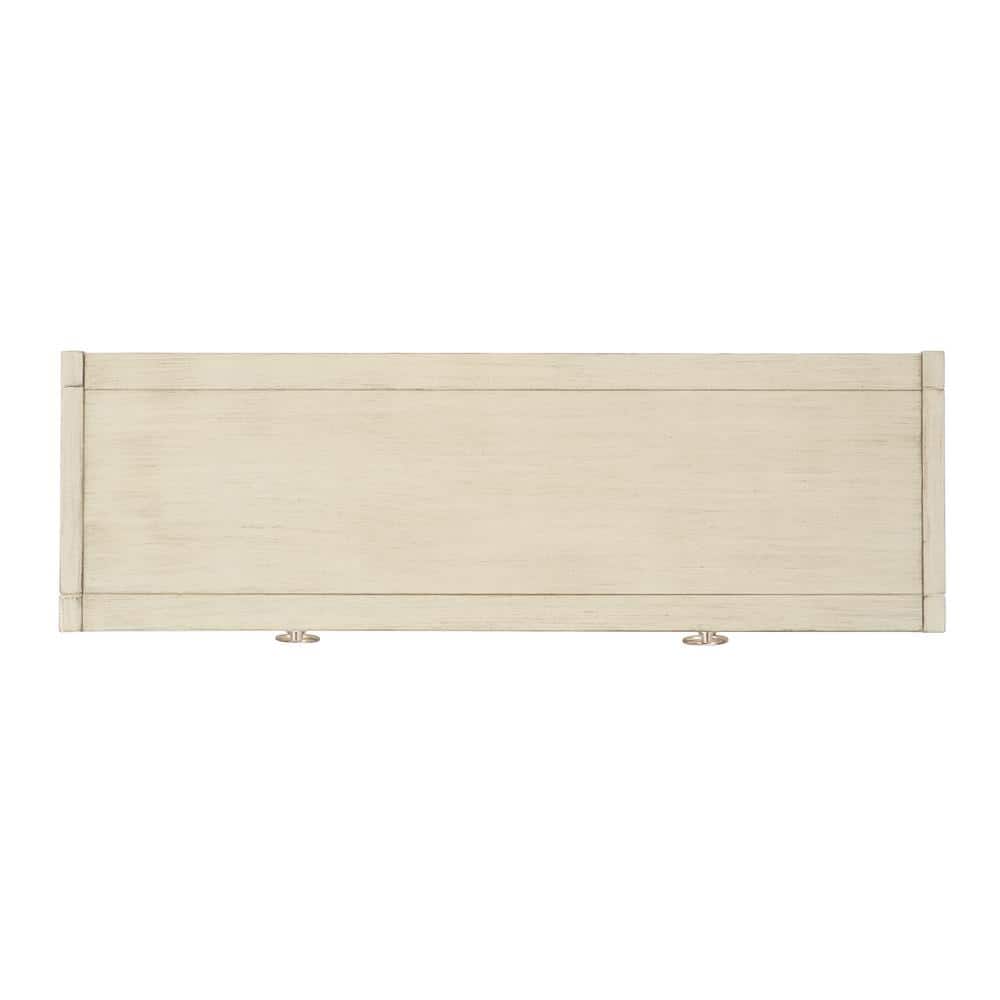 Antique White Wood and Metal Console Table with Storage
