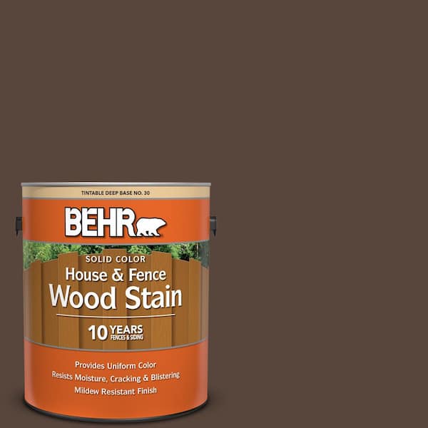 BEHR 1 gal. #SC-105 Padre Brown Solid Color House and Fence Exterior Wood Stain