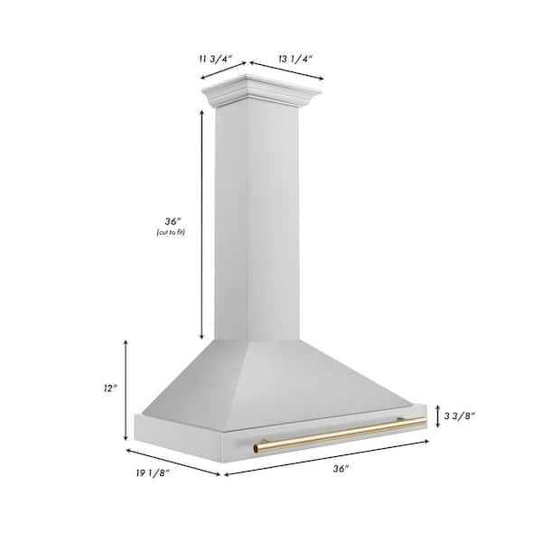 ZLINE 36 INCH RANGE HOOD - 21 GAUGE STAINLESS STEELE WALL MOUNT DESIGNER KB- 36*