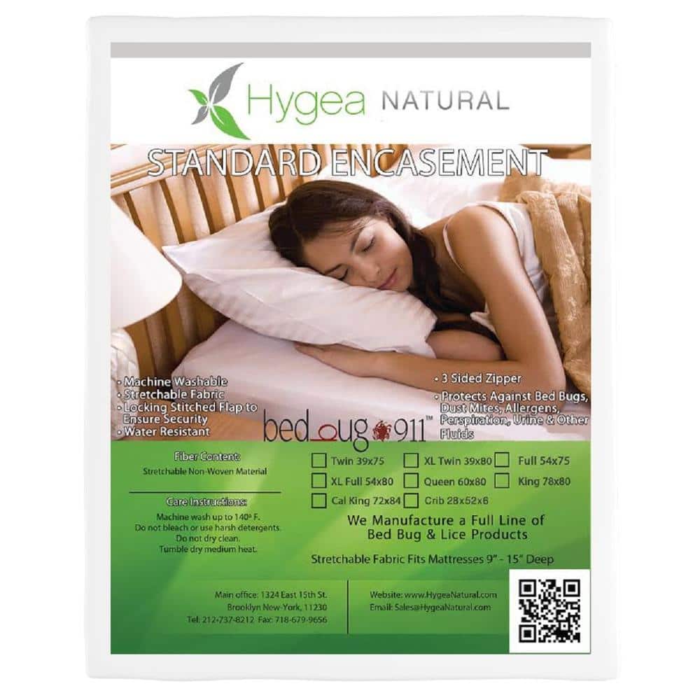 California King White Polyester Zippered Mattress Protector