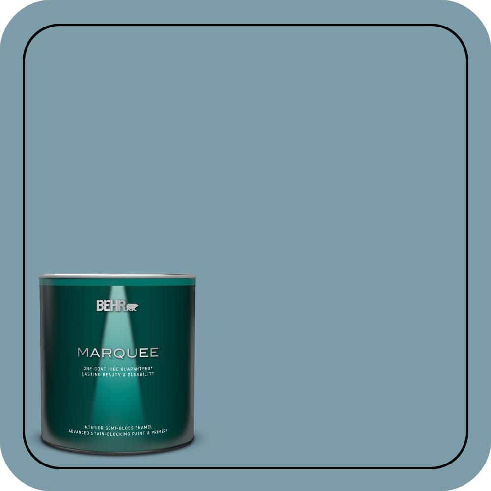 1 qt. #S470-4 Dolphin Blue One-Coat Hide Semi-Gloss Enamel Interior Paint & Primer price history on PriceWatchPro