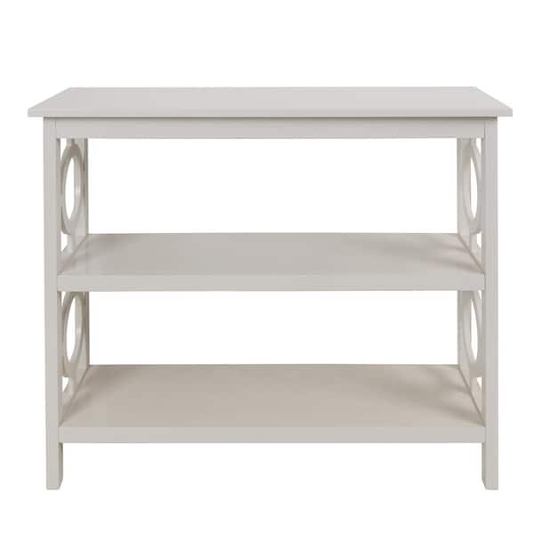 Decor Therapy Grafton 32 in. White Wood 2 Shelf Standard Bookcase with