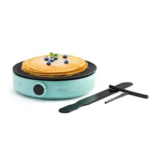 12 in. Non-Stick Smokeless Electric Griddle Crepe Maker, Mint