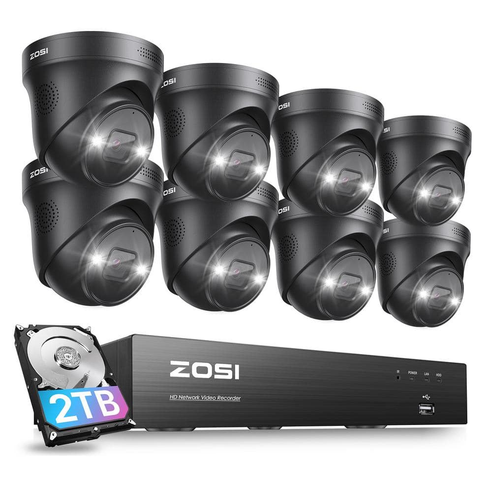 ZOSI 4K UHD 8-Channel 2TB PoE NVR Security Camera System with 8 8MP ...