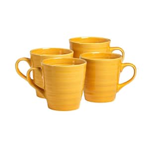 17 oz. Loop Yellow Stoneware Mug (Set of 4)