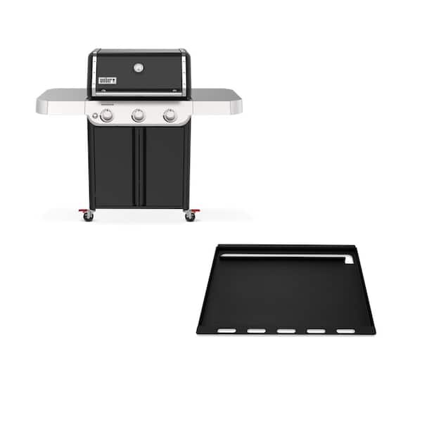 Weber Genesis E-315 3-Burner Liquid Propane Gas Grill in Black with Full Size Griddle Insert