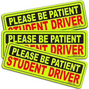 10 in. x 3.3 in. Reflective Student Driver Magnetic Car Signs - Please Be Patient Student Driver (6-Pack)