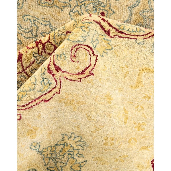 Mogul 8 ft. x 10 ft. Ivory Oriental Wool Indoor Area Rug