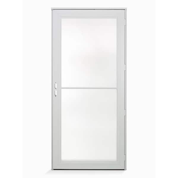 Andersen 4000 Series 32 in. x 80 in. White Left-Hand/Outswing Full View Retractable Aluminum Storm Door