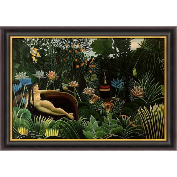LA PASTICHE The Dream by Henri Rousseau Opulent Framed Abstract Oil Painting Art Print 30 in. x 42 in.