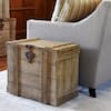 HOUSEHOLD ESSENTIALS Small Antiqued Wooden Chest 9539-1 - The Home Depot