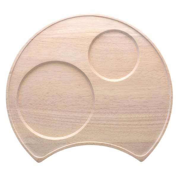Hammock Wood 13 in. x 11.75 in. (Blonde ) Para Rubber Tree Wood Serving Tray, Crescent Shape