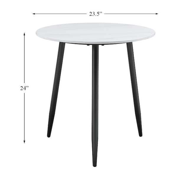 Lazzara Garcia 3-Piece 31.5 in. White Round Sintered Stone