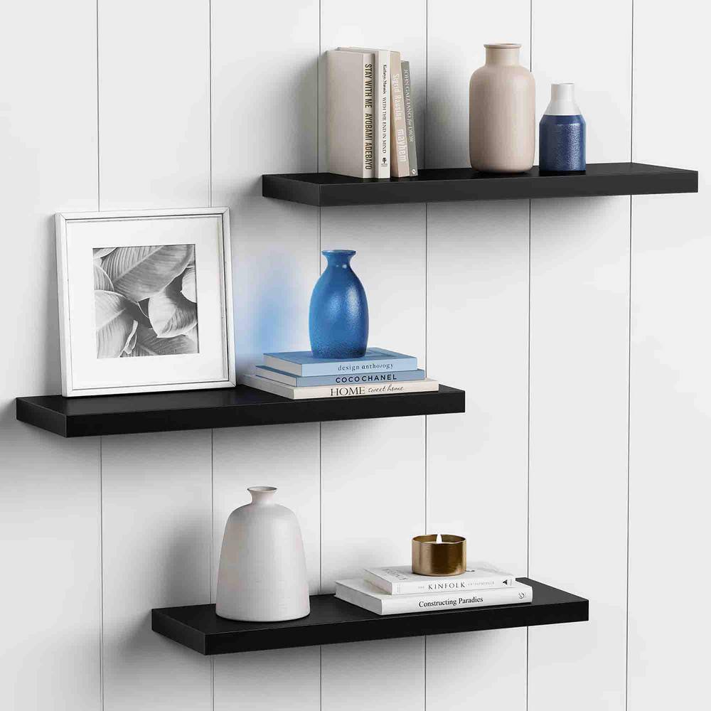 23.6 in. W x 7.8 in. D Floating Decorative Wall Shelf Set of 3