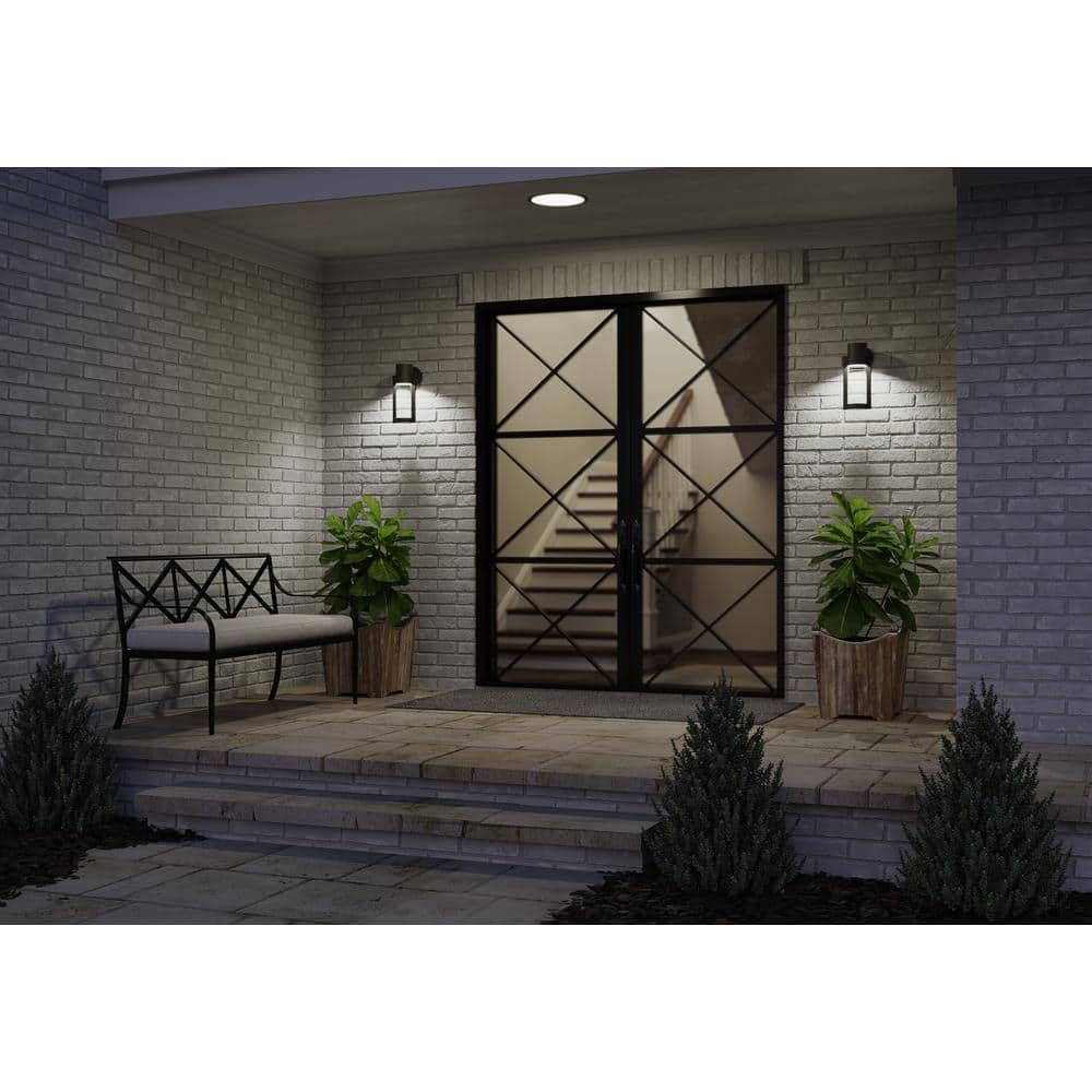 Modern Black Bronze LED Outdoor Wall Lantern