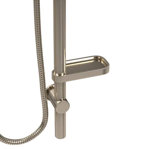 AquaRain 3-Spray Retrofit Shower System with Handshower & Showerhead Combo & Wall Bar Shower Kit in Brushed Nickel AquaRain 3-Spray Retrofit Shower System with Handshower & Showerhead Combo & Wall Bar Shower Kit in Brushed Nickel