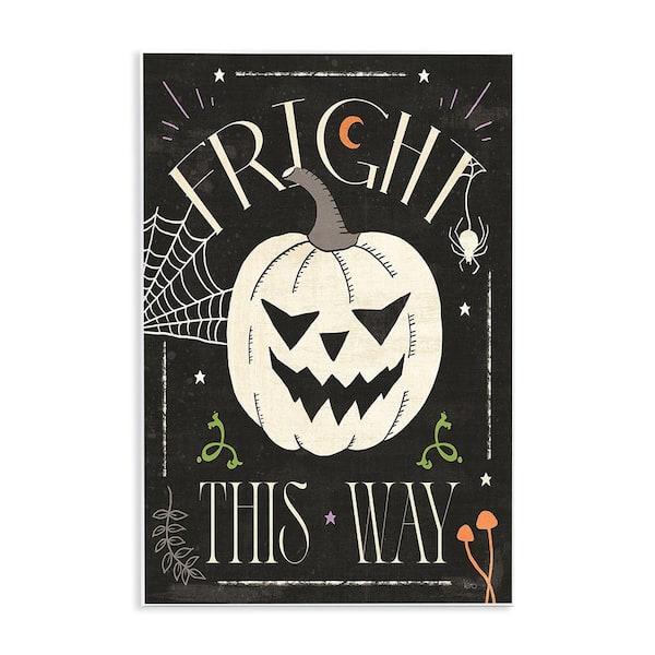 Stupell Industries Fright This Way Phrase by Veronique Charron 1 Piece Unframed Graphic Print Typography Poster Art Print 19 in. x 13 in.
