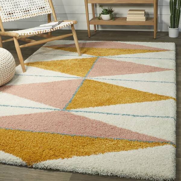 Levine Orange 9 ft. x 12 ft. Geometric Area Rug