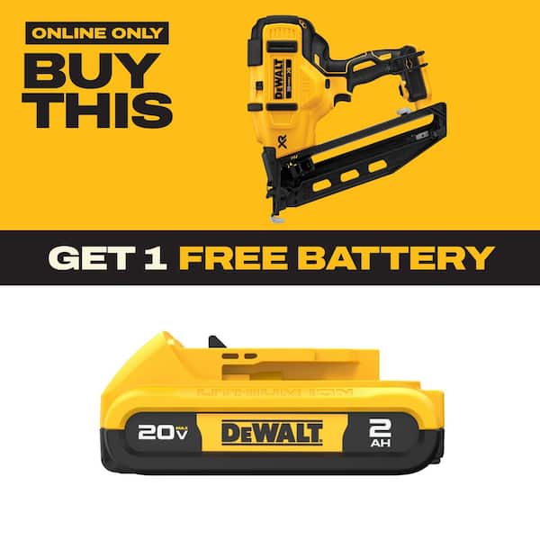 20V MAX XR Lithium-Ion Electric Cordless 16-Gauge Angled Finishing Nailer (Tool Only)