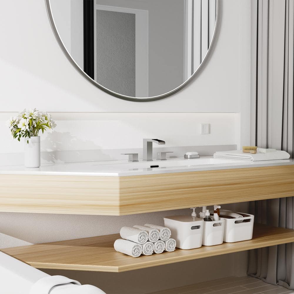 Brushed Nickel 8-Inch Widespread 2-Handle Bathroom Faucet