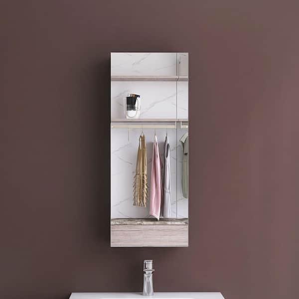 12 in. W x 30 in. H Rectangular Aluminum Medicine Cabinet with Mirror