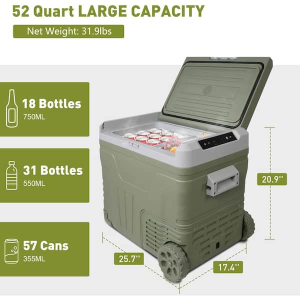 ITOPFOX 52 qt. 12-Volt Portable Car Refrigerator Cooler Freezer