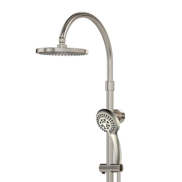 Riviera 4-Spray 1.8 GPM 8 in. Wall Mounted Dual Shower Head and Handheld Shower Head in Brushed Nickel Riviera 4-Spray 1.8 GPM 8 in. Wall Mounted Dual Shower Head and Handheld Shower Head in Brushed Nickel