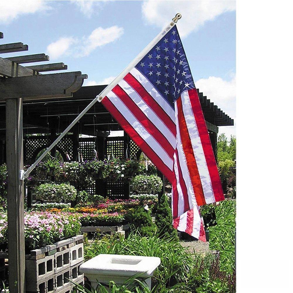 Annin 6 ft White Spinning Flagpole with 3x5 ft Nylon Flag