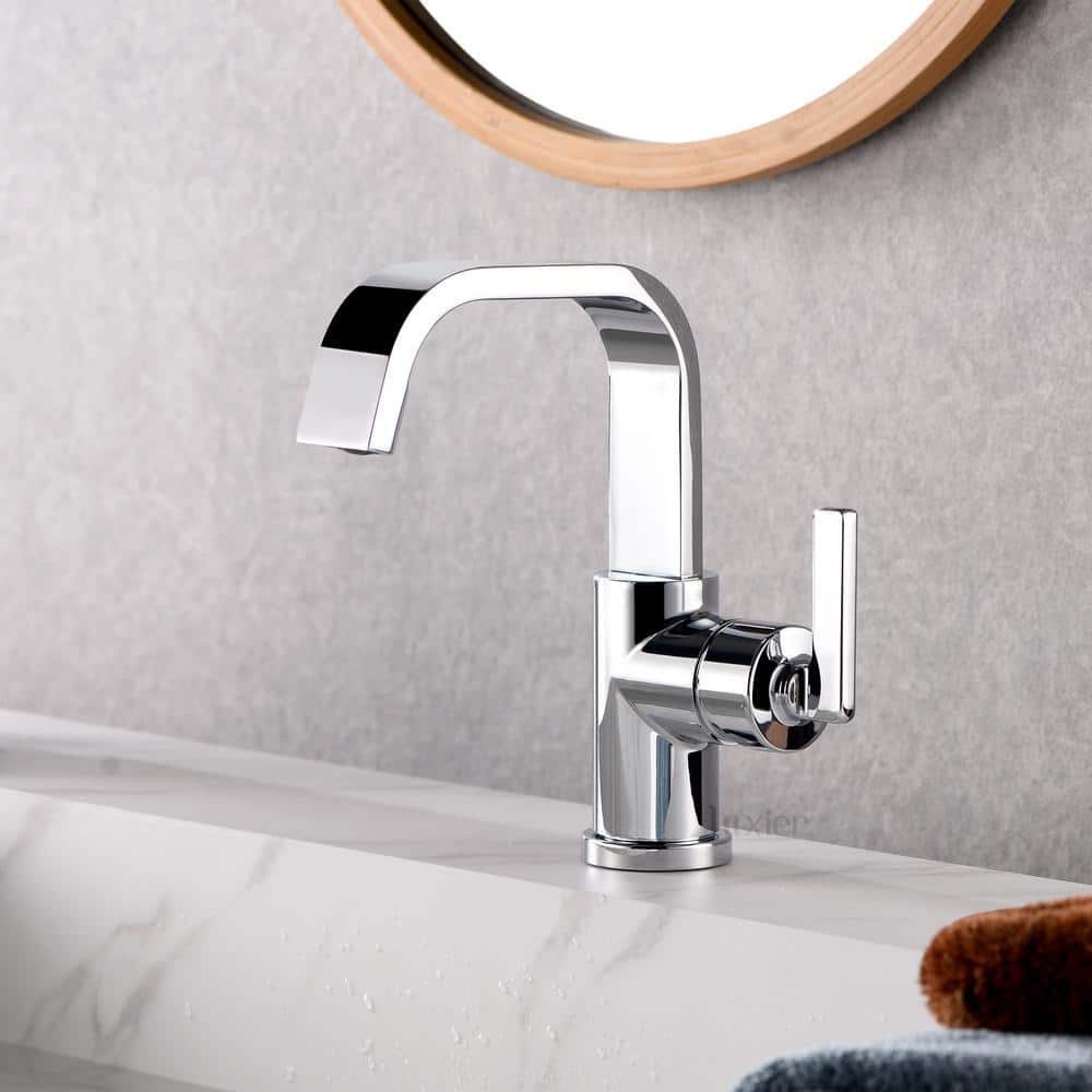 Sleek Chrome Single-Handle 8" Bathroom Faucet with Push Pop-Up Drain