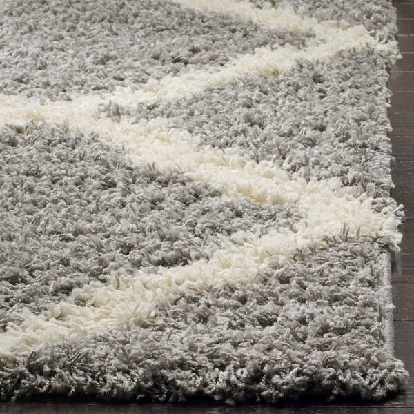 Safavieh Dallas Shag Collection Sgd257G Grey And Ivory Area Rug 8' X 10' 