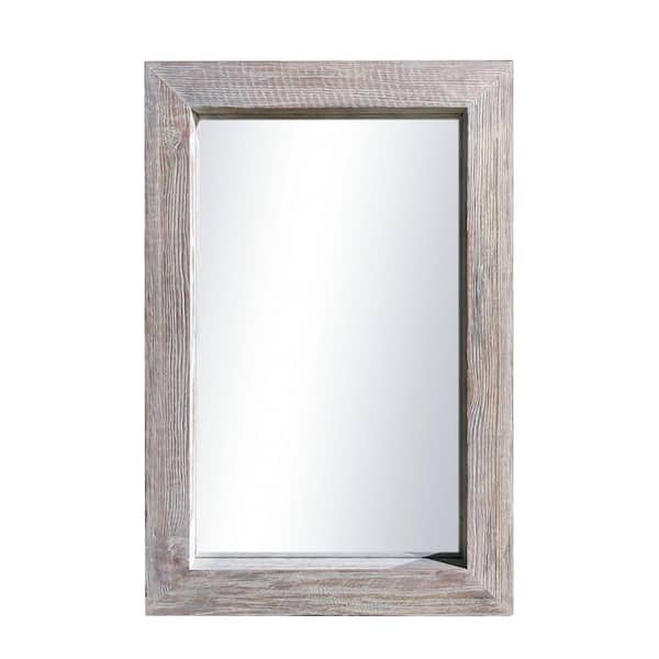 Unbranded 24 in. W x 36 in. H Rectangular Wood Framed Wall Mount Modern Decor Bathroom Vanity Mirror