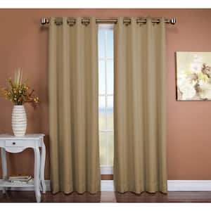 Tacoma 50 in. W x 96 in. L Polyester Double Blackout Grommet Window Panel in Driftwood