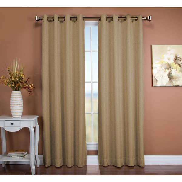 RICARDO Tacoma 50 in. W x 96 in. L Polyester Double Blackout Grommet Window Panel in Driftwood