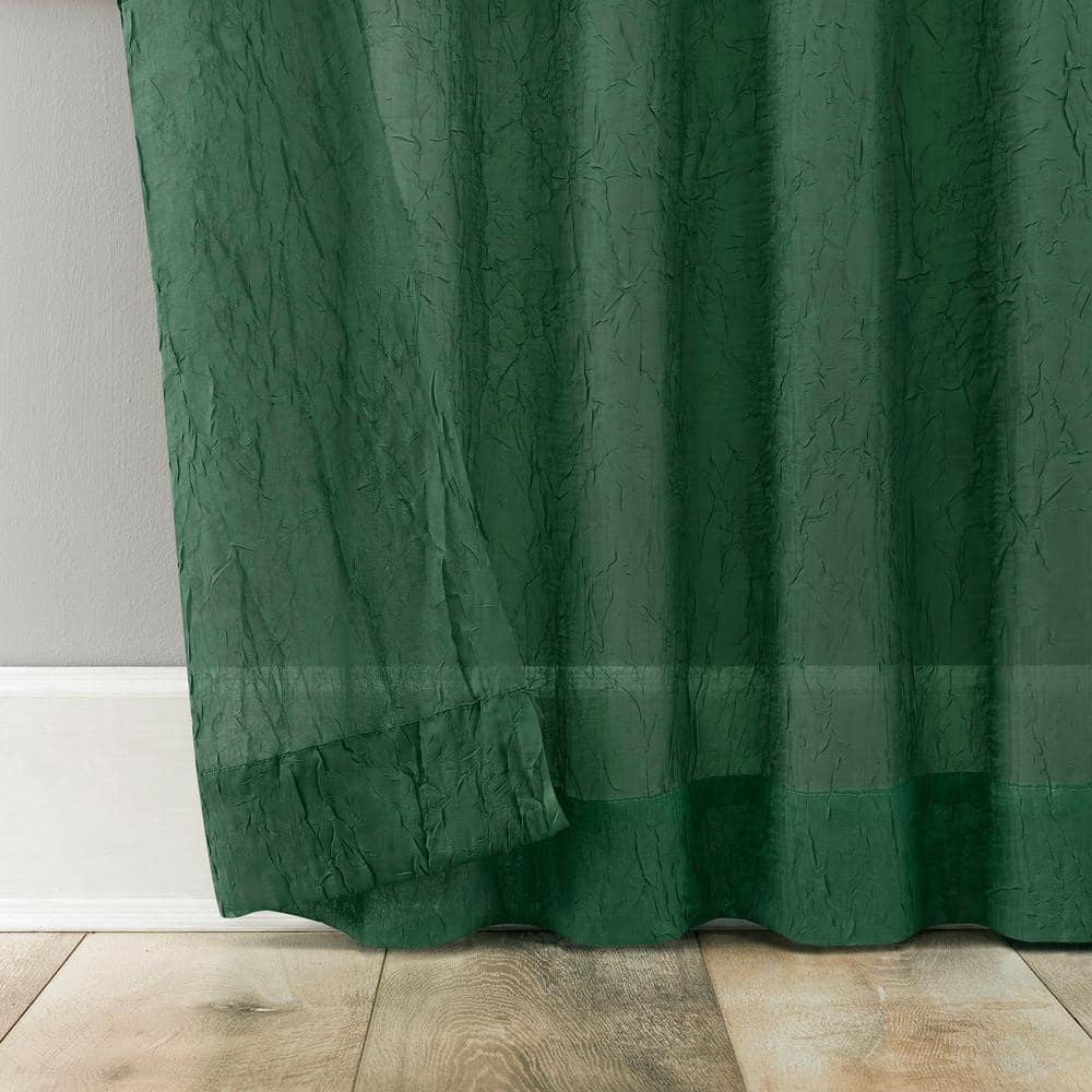 Evergreen Sheer Polyester Tab Top Curtain Panel, 51" x 96"