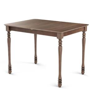 Extension Dining Room Table Butter Leaf Rectangle Table W/Hardwood Structure