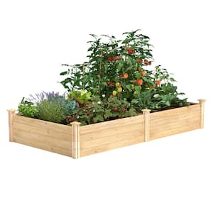 Original Natural Wood Cedar Rectangle Raised Garden Bed (96 in. L x 48 in. W x 14 in. H)